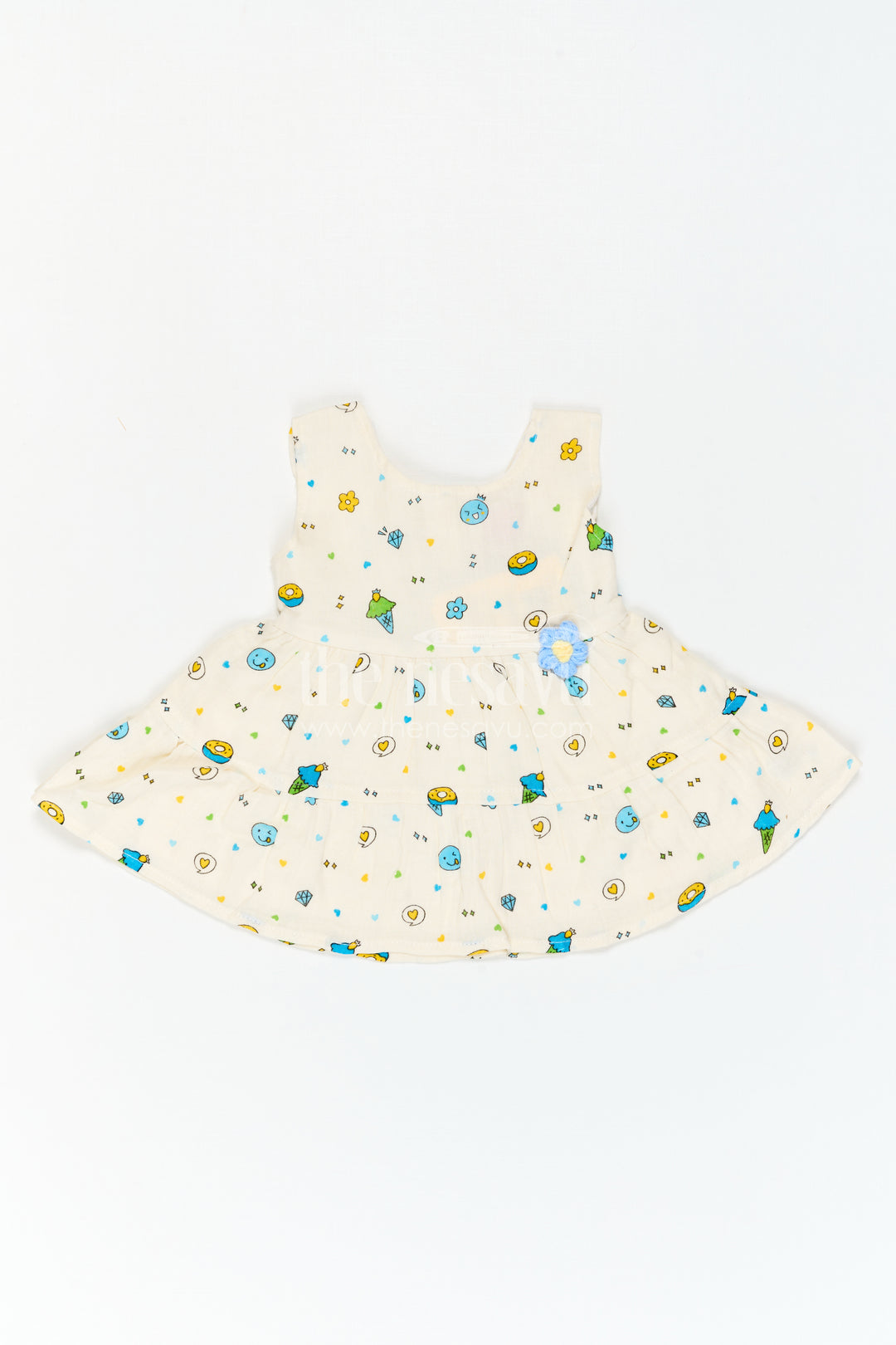 The Nesavu Baby Cotton Frocks Infant Printed Frock for Family Picnic Days Nesavu Nesavu Infant Printed Frock For Family Picnic Days With Breathable Muslin Cotton And Soft Flare