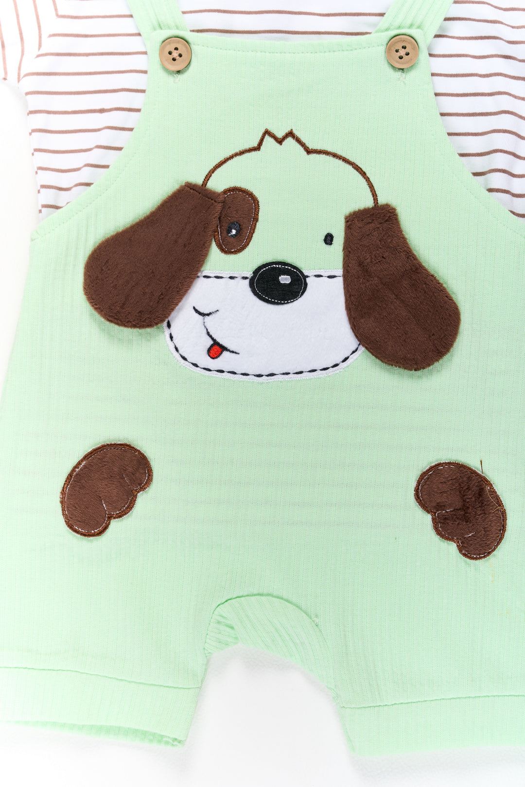 The Nesavu Baby Casual Sets Infant Summer Outfits Cotton Green Dog Romper with Striped T-Shirt Nesavu Infant Summer Outfits Cotton Green Dog Romper Striped T-Shirt | The Nesavu