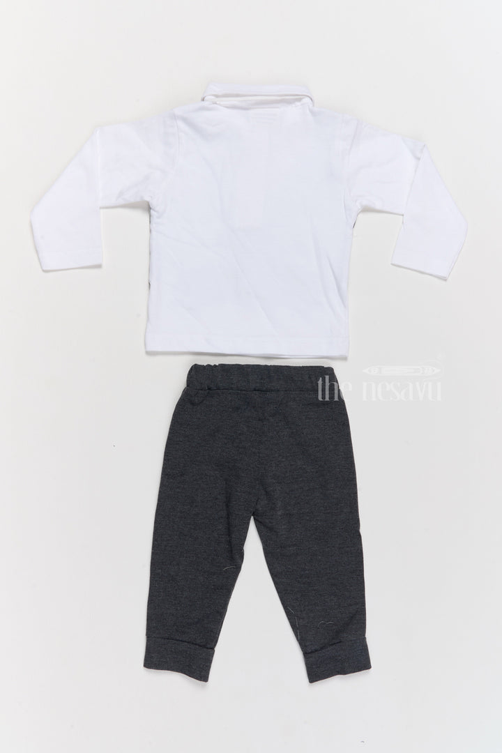 The Nesavu Baby Casual Sets Infant Winter Outfits Cotton Two-Piece Set with Striped Vest and Black Pants Nesavu Infant Winter Outfits Cotton Two-Piece Set Striped Vest Black Pants | The Nesavu