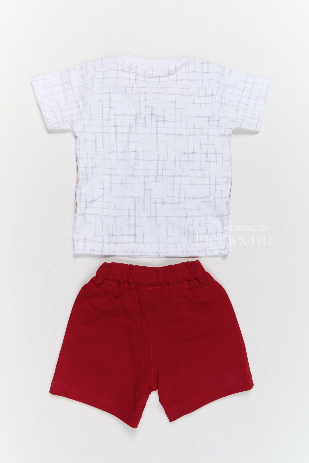 The Nesavu Baby Casual Sets Infants Winter Wear Cotton Red Shorts with Striped Vest and Bowtie Nesavu Infants Winter Wear Cotton Striped Vest Red Bowtie Shorts | The Nesavu