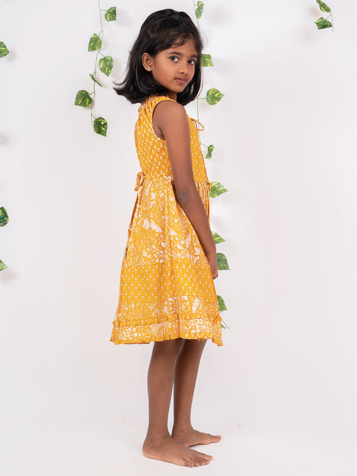 The Nesavu Girls Cotton Frock Jaipur Hand Blocked Printed Summer Casual Frocks Nesavu Jaipur Hand Blocked Printed Summer Casual Frocks