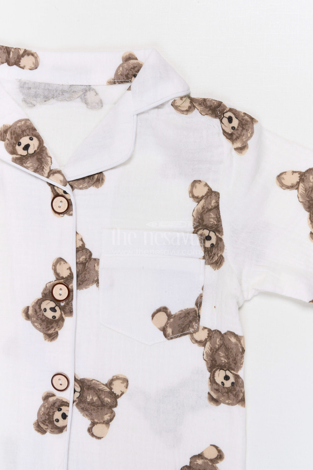 The Nesavu Night Dress Kids Cotton Night Suit for Daily Sleepwear Comfort Nesavu Nesavu Kids Muslin Cotton Night Suit With Digital Print For Everyday Sleepwear