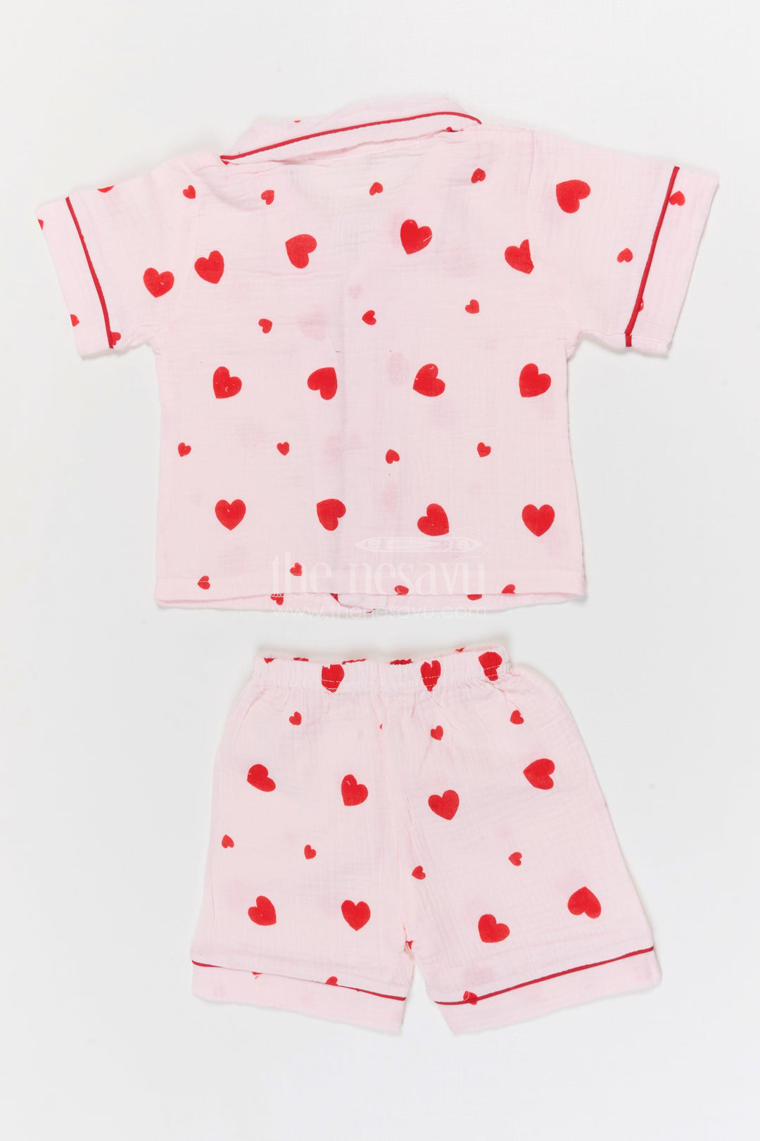 The Nesavu Night Dress Kids Cotton Night Suit Set for Daily Sleepwear Nesavu Nesavu Kids Muslin Cotton Night Dress Set With Digital Print For Everyday Comfort