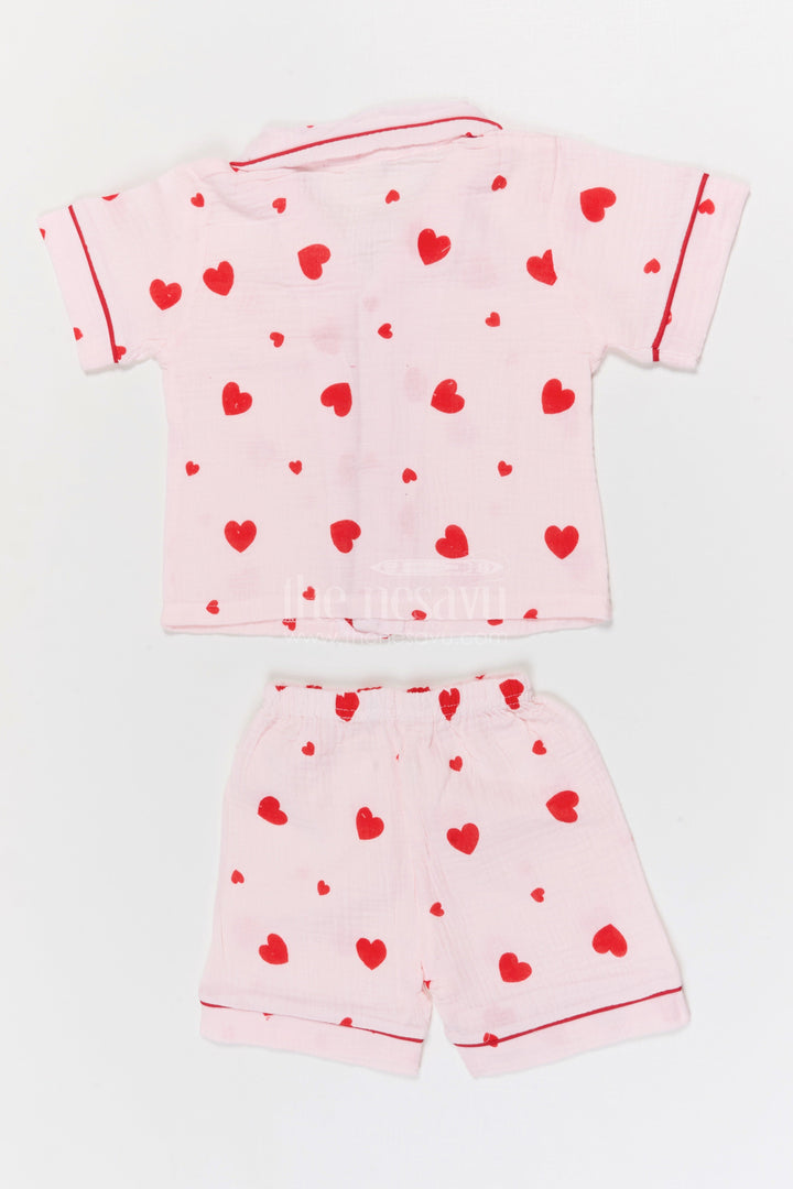 The Nesavu Night Dress Kids Cotton Night Suit Set for Daily Sleepwear Nesavu Nesavu Kids Muslin Cotton Night Dress Set With Digital Print For Everyday Comfort