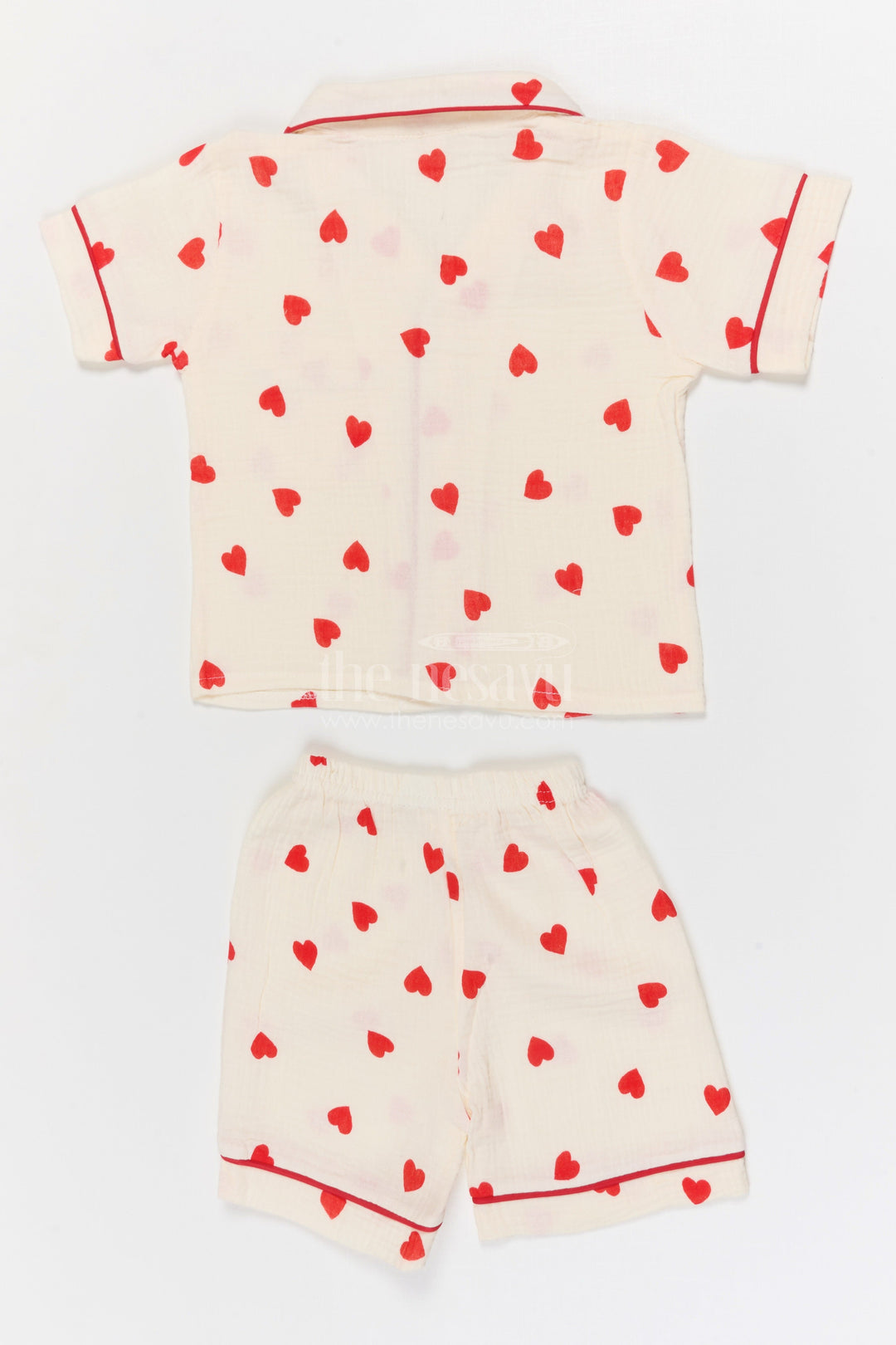 The Nesavu Night Dress Kids Cotton Suit for Comfortable Summer Sleep Nesavu Nesavu Kids Muslin Cotton Night Suit With Digital Print For Summer Sleepwear