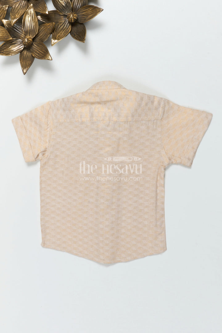 The Nesavu Boys Silk Shirt Kids Silk Shirt with Embossed Detailing for Festivals and Rituals Nesavu Nesavu kids embossed tissue silk shirt for traditional functions and festive rituals