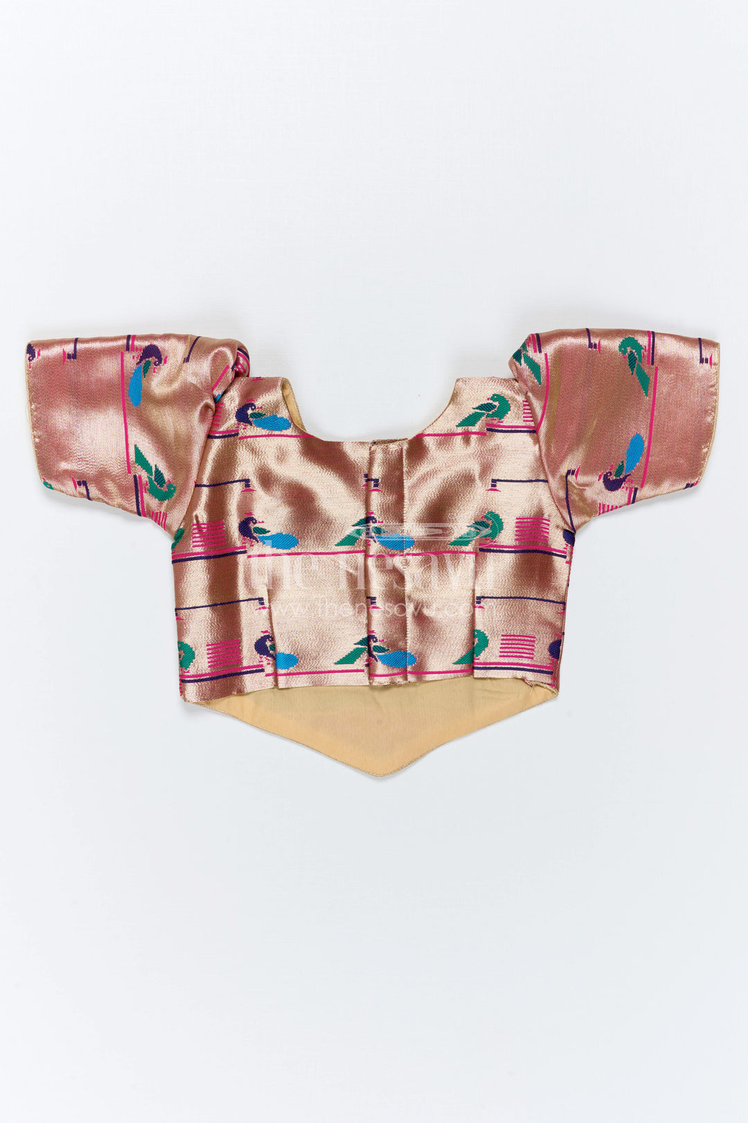 The Nesavu Pattu Pavadai Kids Traditional Pattu Pavadai for Festive Family Occasions Nesavu Nesavu Kids Traditional Pattu Pavadai With Paithani Woven Blouse For Festive Occasions