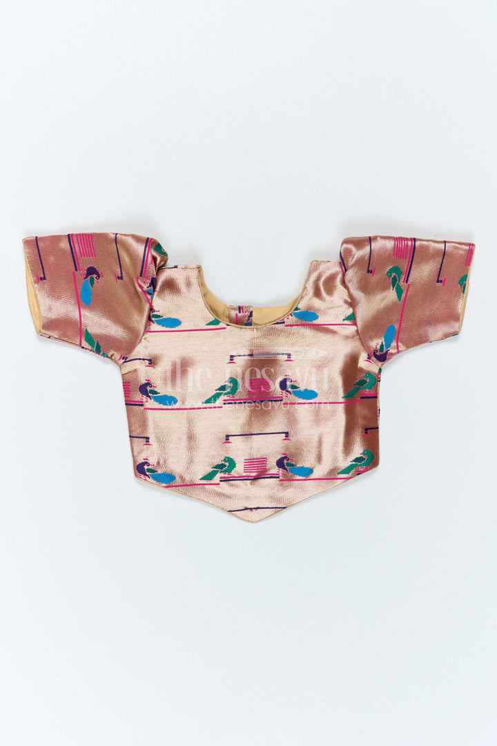 The Nesavu Pattu Pavadai Kids Traditional Pattu Pavadai for Festive Family Occasions Nesavu Nesavu Kids Traditional Pattu Pavadai With Paithani Woven Blouse For Festive Occasions