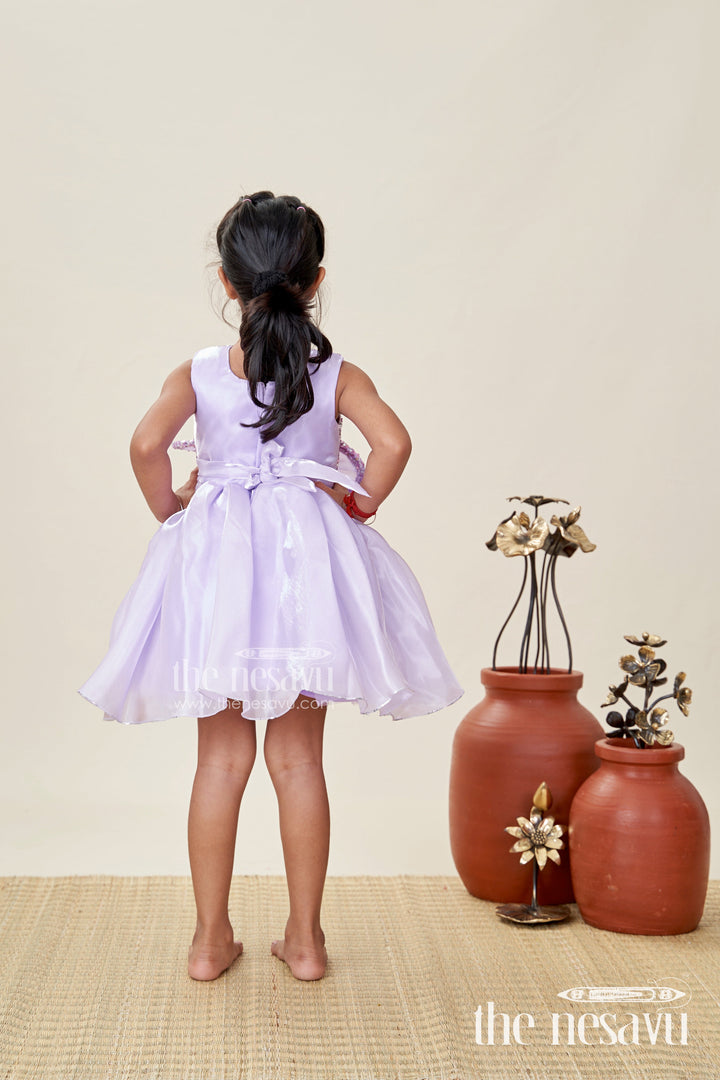 The Nesavu Girls Fancy Party Frock Lavender Party Frock for Girls Sequin Yoke Organza Dress for Birthdays Nesavu Nesavu Lavender Party Frock Girls Sequin Yoke Organza Dress Birthdays Celebrations
