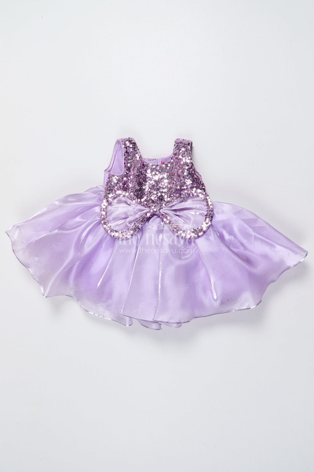 The Nesavu Girls Fancy Party Frock Lavender Party Frock for Girls Sequin Yoke Organza Dress for Birthdays Nesavu Nesavu Lavender Party Frock Girls Sequin Yoke Organza Dress Birthdays Celebrations