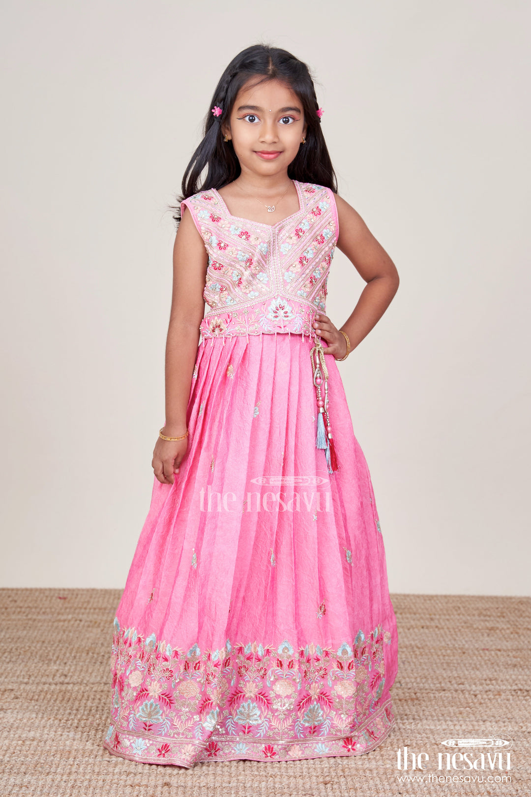 The Nesavu Girls Lehenga Choli Lehenga Choli for Girls with Embroidery for Weddings and Celebrations Nesavu Nesavu lehenga choli girls embroidery perfect weddings festive events