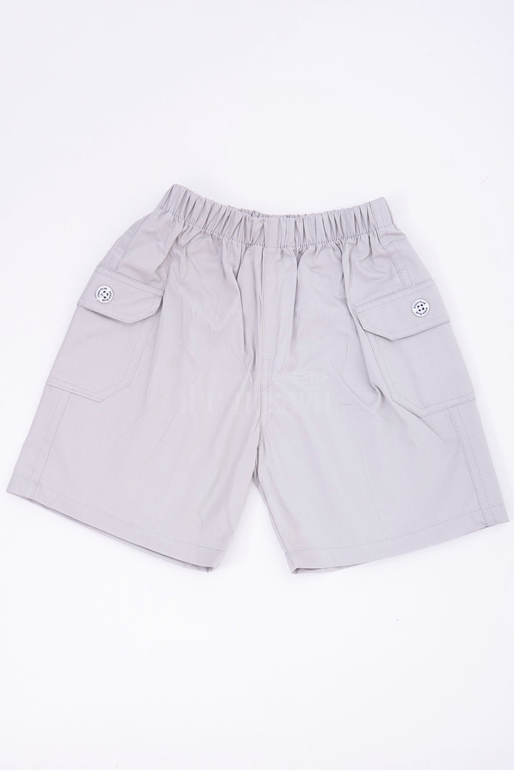 The Nesavu Boys Shorts Light Green Boys Cotton Cargo Shorts with Elastic Waist Nesavu 16 (1Y) / Green BWS010A-16 The Nesavu Light Green Boys Cotton Cargo Shorts - Elastic Waist & Casual Wear