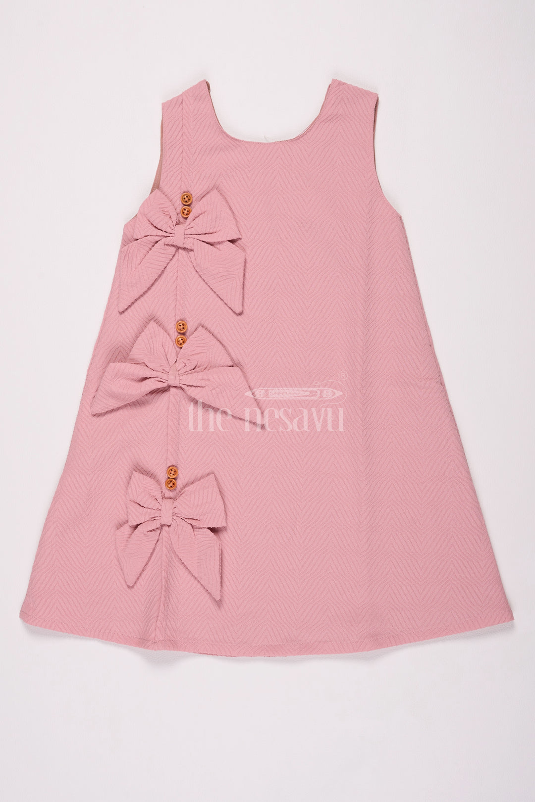 The Nesavu Baby Fancy Frock Light Purple Sleeveless ALine Frock with Bow Details Nesavu 16 (1Y) / Purple BFJ591B-16 Light Purple Sleeveless A-Line Frock with Bow Details - Nesavu