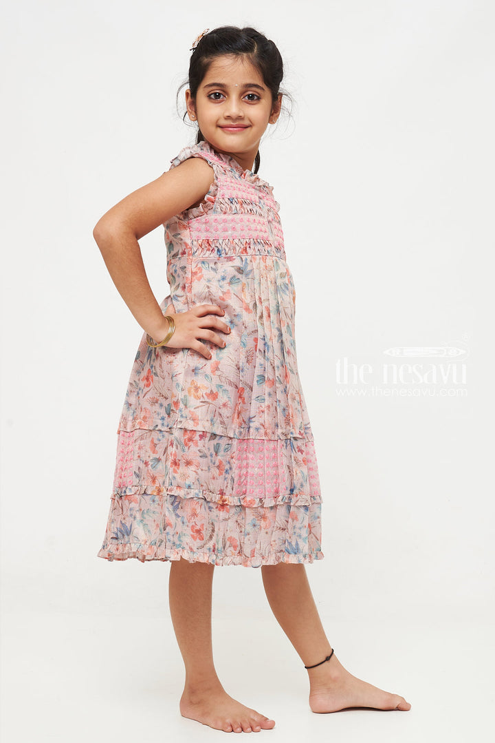 The Nesavu Girls Cotton Frock Lightweight and Comfortable Cotton Frock for Girls - Trendy Floral Design Nesavu Buy Girls Trendy Cotton Frocks | Comfortable and Lightweight Dresses Online | The Nesavu