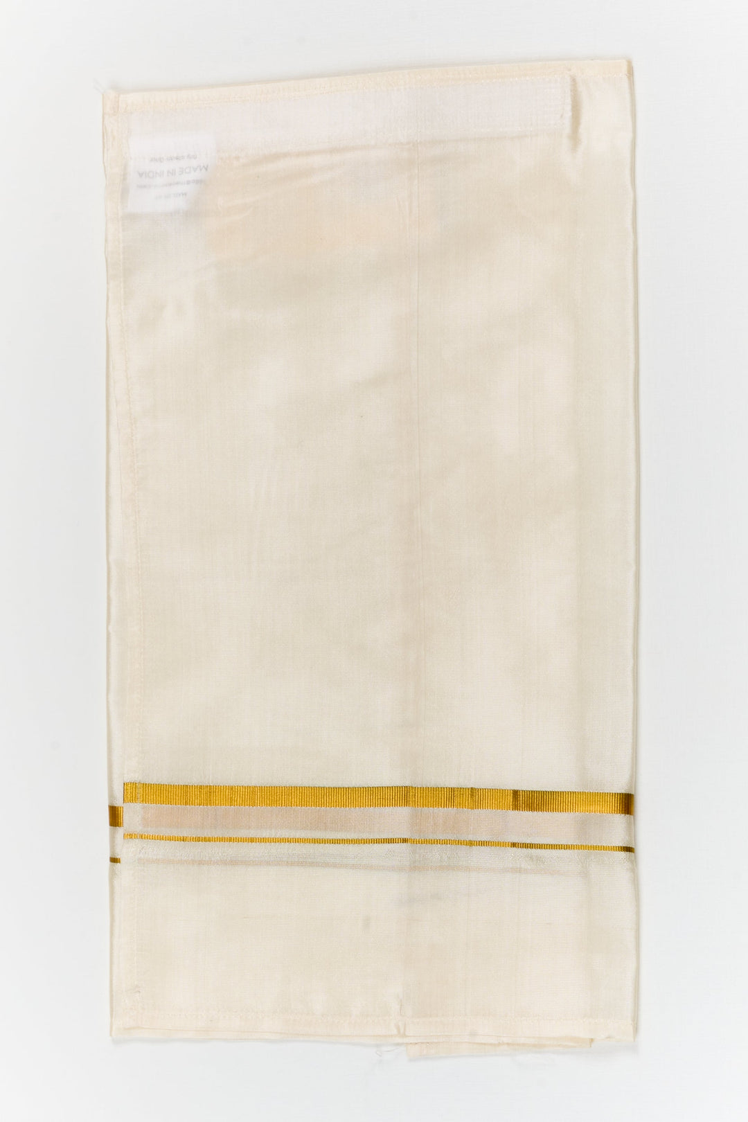 The Nesavu Pure Silk Vesti Lightweight Silk Dhoti for Kids for Festive and School Functions Nesavu 14 (6M) / White / Pure Silk D086D-14 Nesavu lightweight silk dhoti for kids – easy traditional outfit for school events and cultural programs