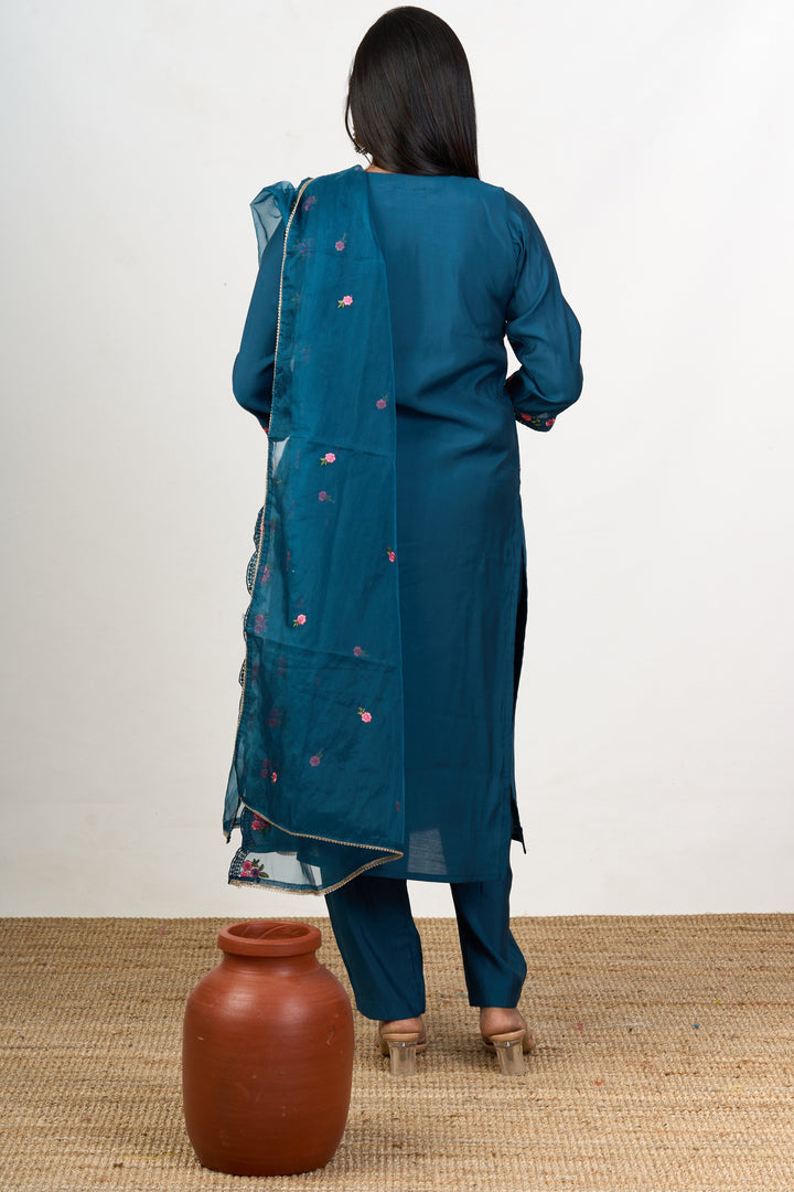 The Nesavu Womens Straight Suit Sets Lohri Function Dresses with Art Silk and Pink Floral Embroidery Womens Straight Suit Set Nesavu Lohri Function Dresses Womens Art Silk Straight Suit Set Pink Floral Embroidery | The Nesavu