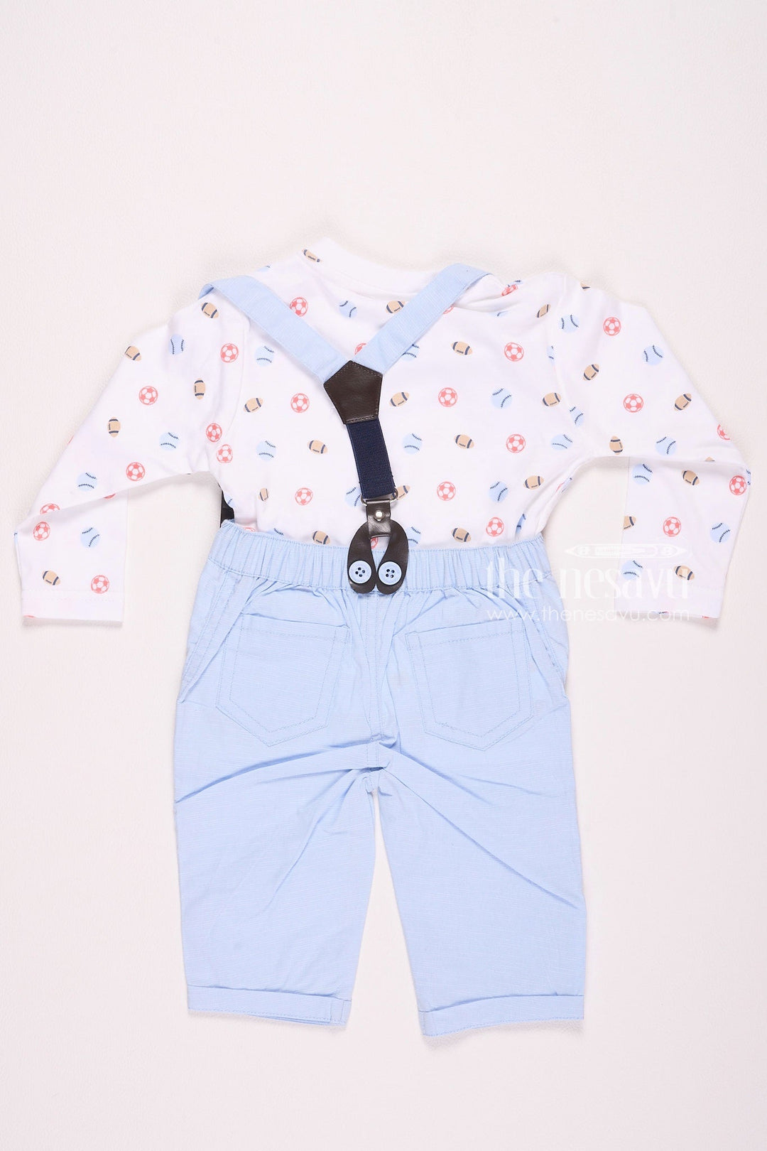 The Nesavu Baby Rompers/Onesies Long Sleeve Bow Tie Suspender Baby Boy Outfit Nesavu Long Sleeve Bow Tie Suspender Baby Boy Outfit - Elegant & Stylish