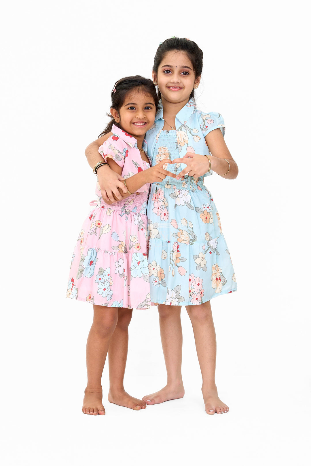 The Nesavu Girls Fancy Frock Lovely Girls Jacket Ethnic Dress with Pink Floral Patterns and Detachable Jacket Nesavu Nesavu Lovely Pink Floral Jacket Ethnic Dress Detachable Layer Girls