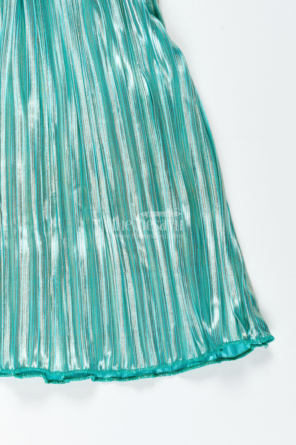 The Nesavu Girls Skirt Mint Green Shimmer Pleated Skirt for Girls Celebration Wear Nesavu Nesavu Mint Green Shimmer Pleated Skirt Girls Festive Wear Photoshoots