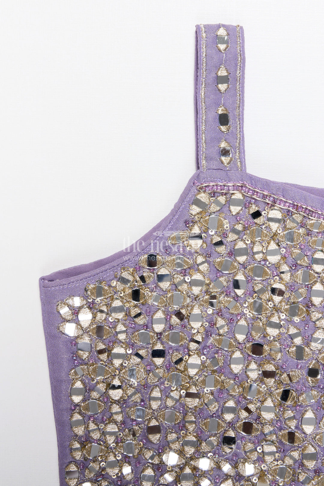 The Nesavu Girls Sharara / Plazo Set Mirror Embroidered Sharara Set for Girls In Viscose Georgette Ethnic Glam for Weddings Nesavu Nesavu girls viscose georgette sharara set mirror work festive wedding outfit kids