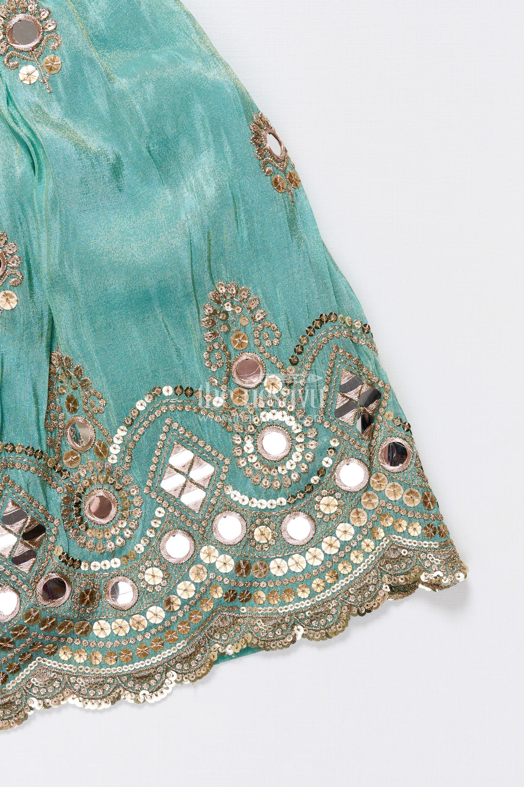 The Nesavu Girls Lehenga Choli Mirror Work Lehenga Choli for Baby Girl for Weddings and Birthdays Nesavu Nesavu baby girl lehenga choli mirror work embroidery weddings festive celebrations