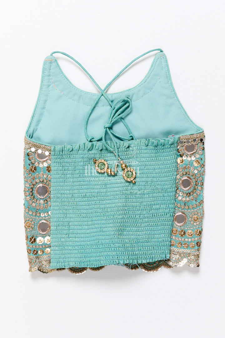 The Nesavu Girls Lehenga Choli Mirror Work Lehenga Choli for Baby Girl for Weddings and Birthdays Nesavu Nesavu baby girl lehenga choli mirror work embroidery weddings festive celebrations