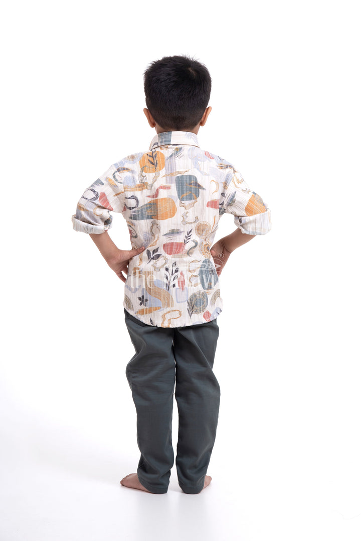 The Nesavu Boys Jacket Sets Modern Stylish Pant Shirt for Kids - Designer Full Sleeve Shirt with Cotton Pant Nesavu