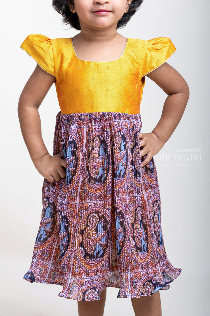 The Nesavu Girls Fancy Frock Multi Colour Semi-Crushed Desi Printed Cotton Frocks For Girls Nesavu Fresh Model Frocks Designs | Cotton Frock | The Nesavu