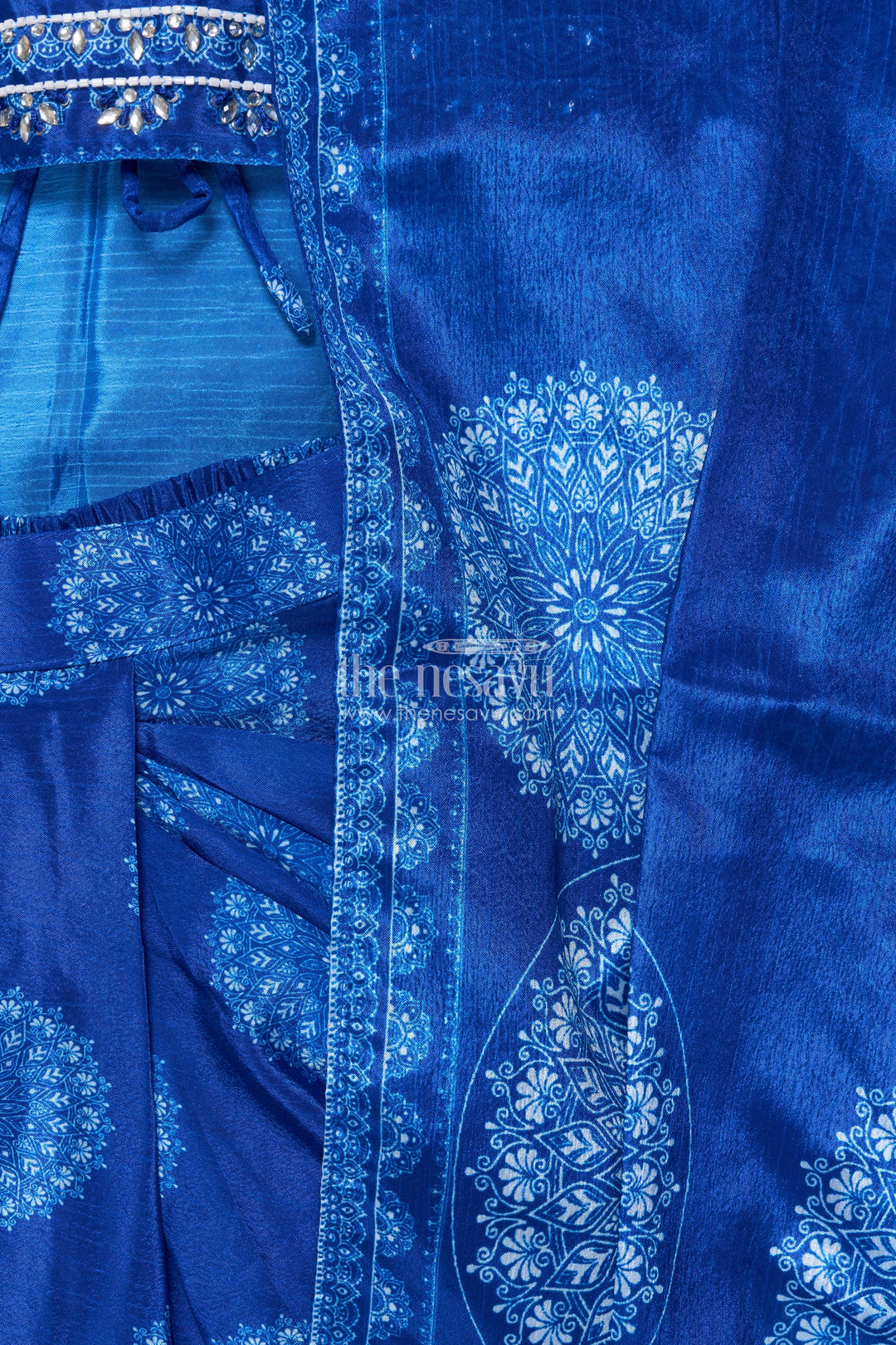 The Nesavu Girls Lehenga Choli Muslin Silk Lehenga Choli for Girls with Digital Print for Ethnic Day and Parties Nesavu Nesavu muslin silk lehenga choli girls digital print perfect ethnic day festive wear