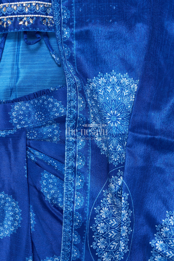 The Nesavu Girls Lehenga Choli Muslin Silk Lehenga Choli for Girls with Digital Print for Ethnic Day and Parties Nesavu Nesavu muslin silk lehenga choli girls digital print perfect ethnic day festive wear