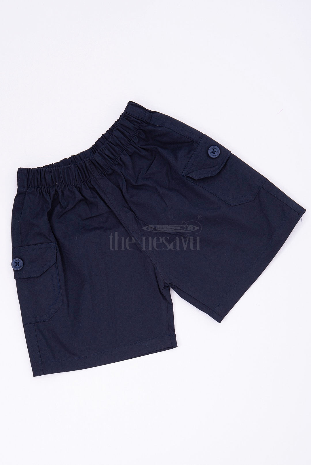 The Nesavu Boys Shorts Navy Boys Pure Cotton Bermuda Shorts with Elastic Waist Nesavu The Nesavu Navy Boys Pure Cotton Bermuda Shorts - Elastic Waist & Casual Style