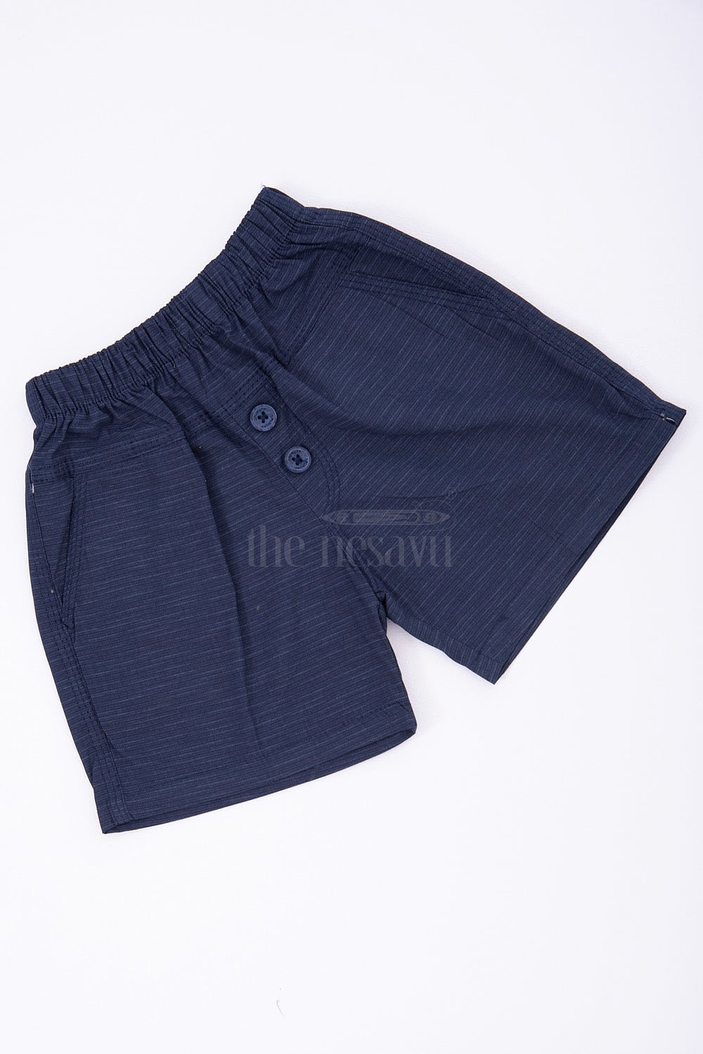 The Nesavu Boys Shorts Navy Cotton Bermuda Shorts for Boys Nesavu Navy Cotton Bermuda Shorts for Boys with Elastic Waist