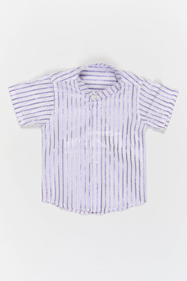 The Nesavu Boys Cotton Shirt Nesavu Boys Casual Cotton Striped Shirt for Holidays and Family Outings Nesavu Nesavu Boys Casual Cotton Striped Shirt For Holidays And Family Outings