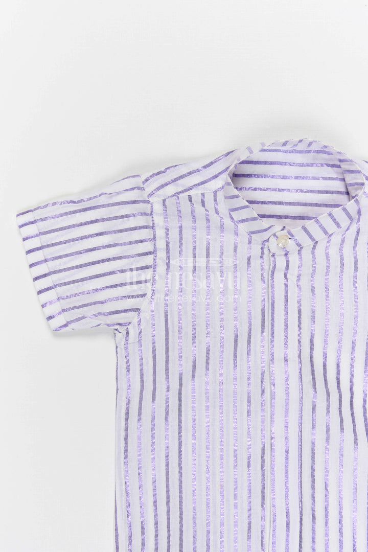 The Nesavu Boys Cotton Shirt Nesavu Boys Casual Cotton Striped Shirt for Holidays and Family Outings Nesavu Nesavu Boys Casual Cotton Striped Shirt For Holidays And Family Outings