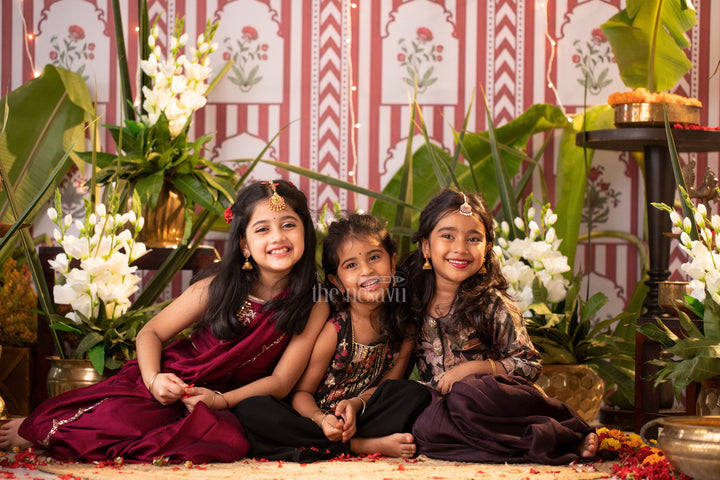 The Nesavu Girls Sharara / Plazo Set Nesavu Georgette Printed Long Dress Indian Style for Girls Diwali Festive Wear Nesavu Georgette Printed Long Dress Indian Style for Girls Diwali Festive Wear | The Nesavu