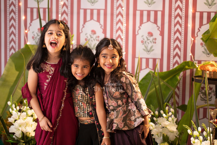 The Nesavu Girls Sharara / Plazo Set Nesavu Georgette Printed Long Dress Indian Style for Girls Diwali Festive Wear Nesavu Georgette Printed Long Dress Indian Style for Girls Diwali Festive Wear | The Nesavu