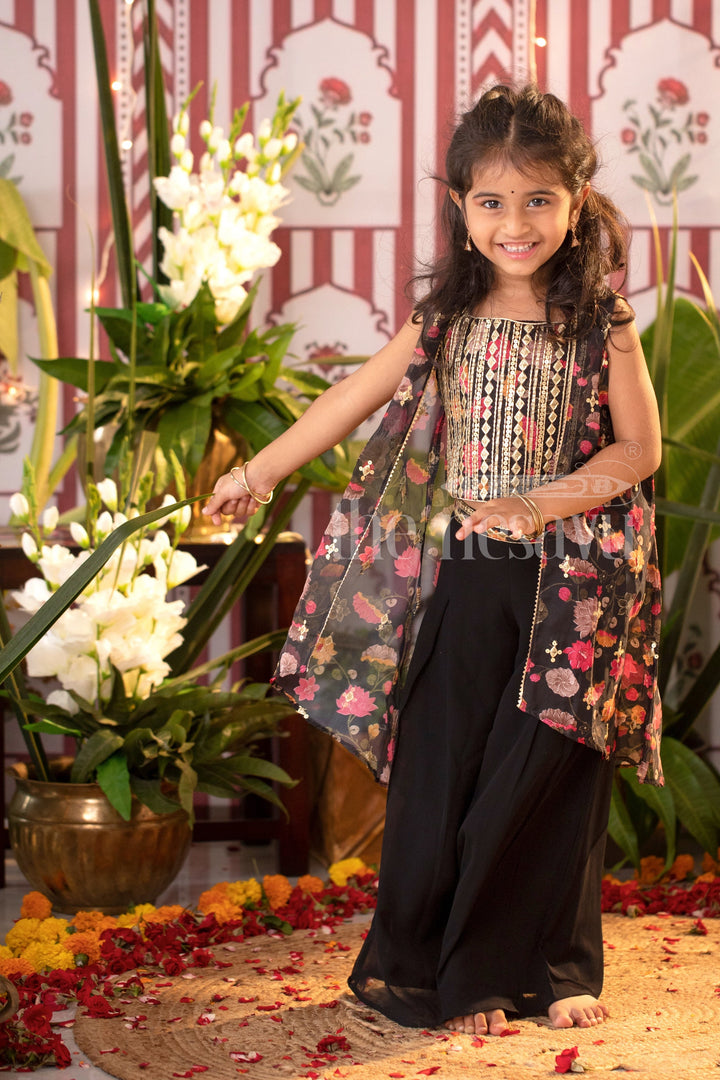 The Nesavu Girls Sharara / Plazo Set Nesavu Georgette Printed Long Dress Indian Style for Girls Diwali Festive Wear Nesavu Georgette Printed Long Dress Indian Style for Girls Diwali Festive Wear | The Nesavu