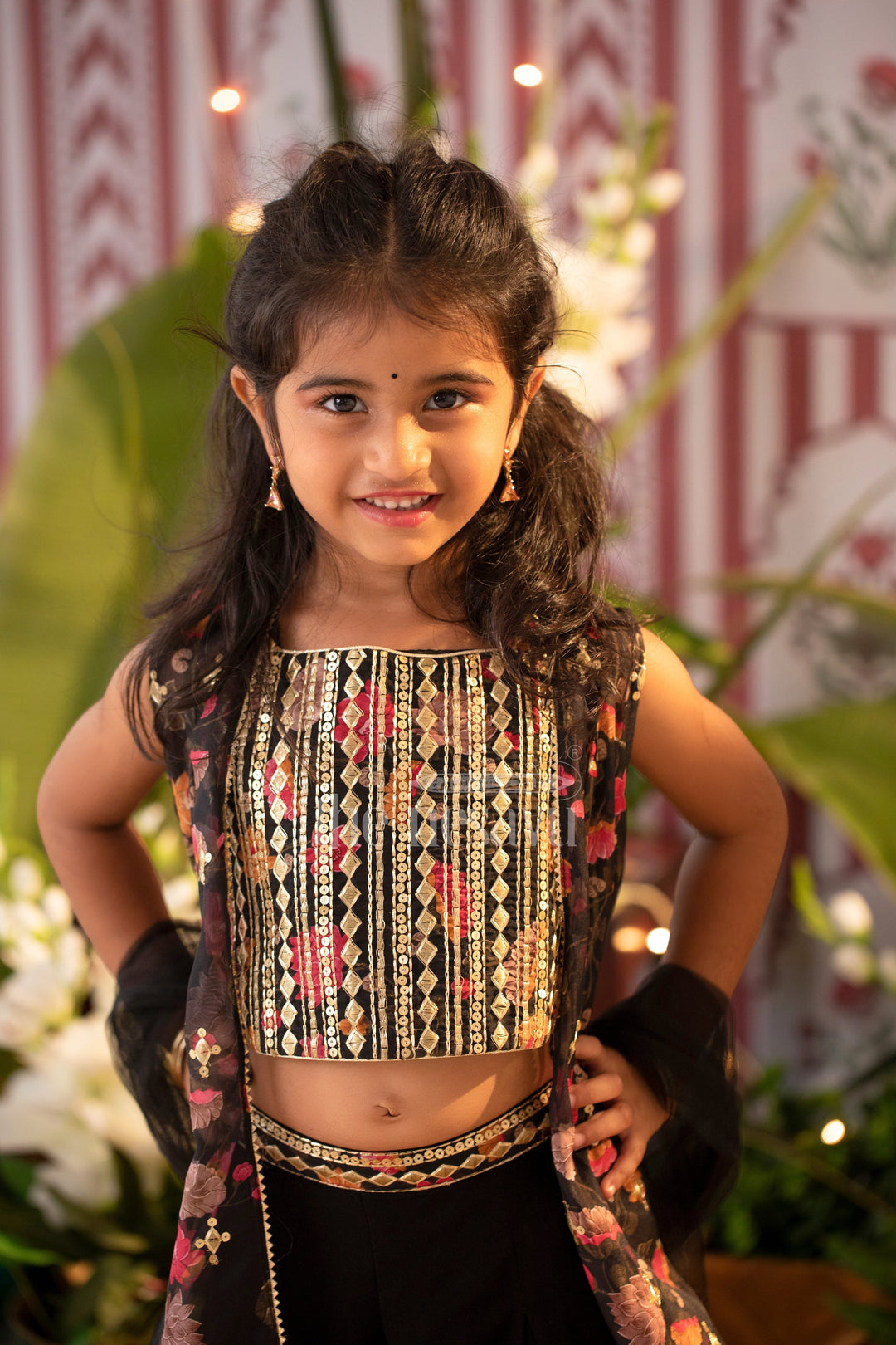 The Nesavu Girls Sharara / Plazo Set Nesavu Georgette Printed Long Dress Indian Style for Girls Diwali Festive Wear Nesavu Georgette Printed Long Dress Indian Style for Girls Diwali Festive Wear | The Nesavu