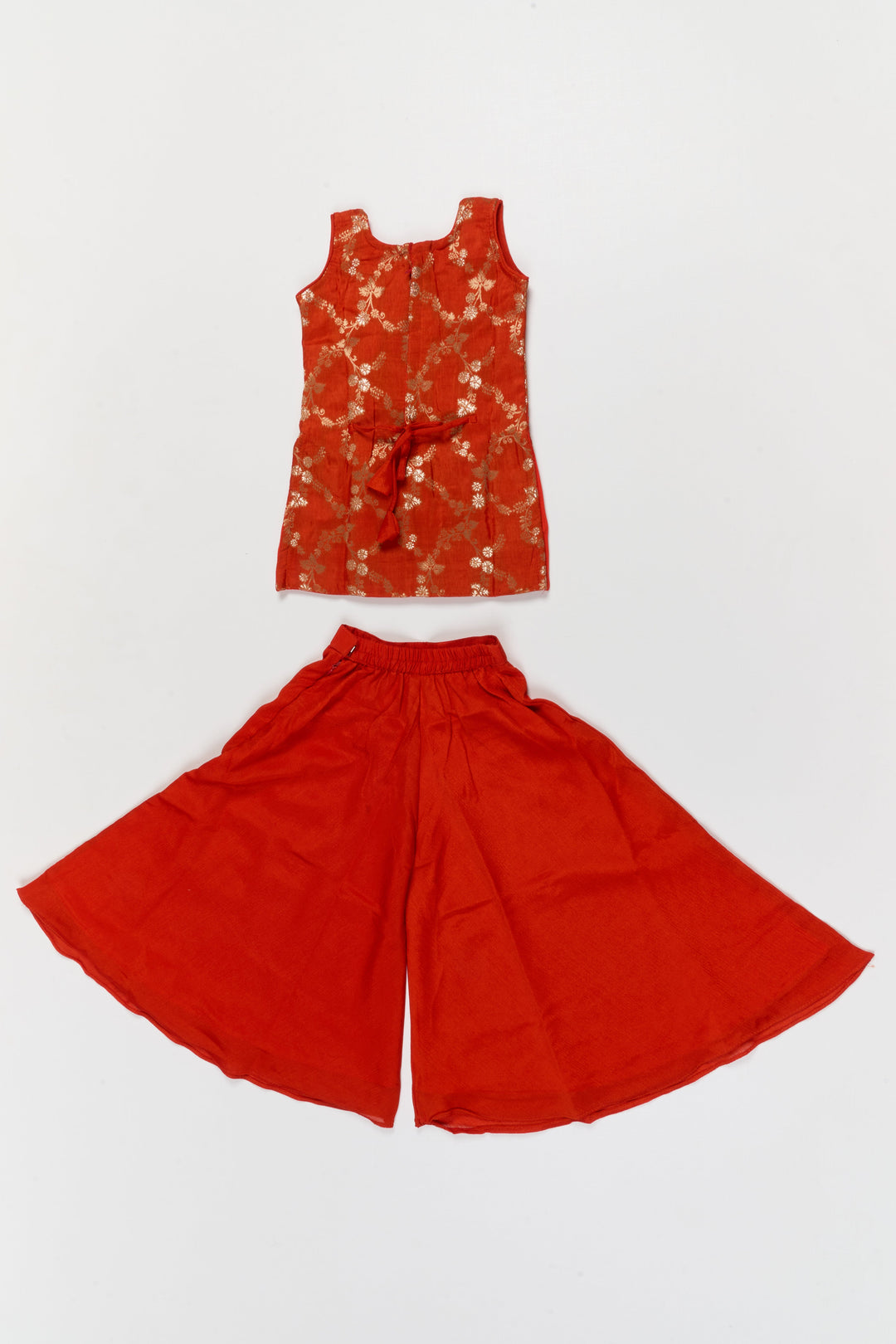 The Nesavu Girls Sharara / Plazo Set Nesavu Girls Plazo Set with Traditional Woven Yoke and Dupatta – Ideal for Weddings, Pujas, and Festive Events Nesavu Nesavu girls plazo set with traditional woven yoke and dupatta – ideal for weddings, pujas, and festive events