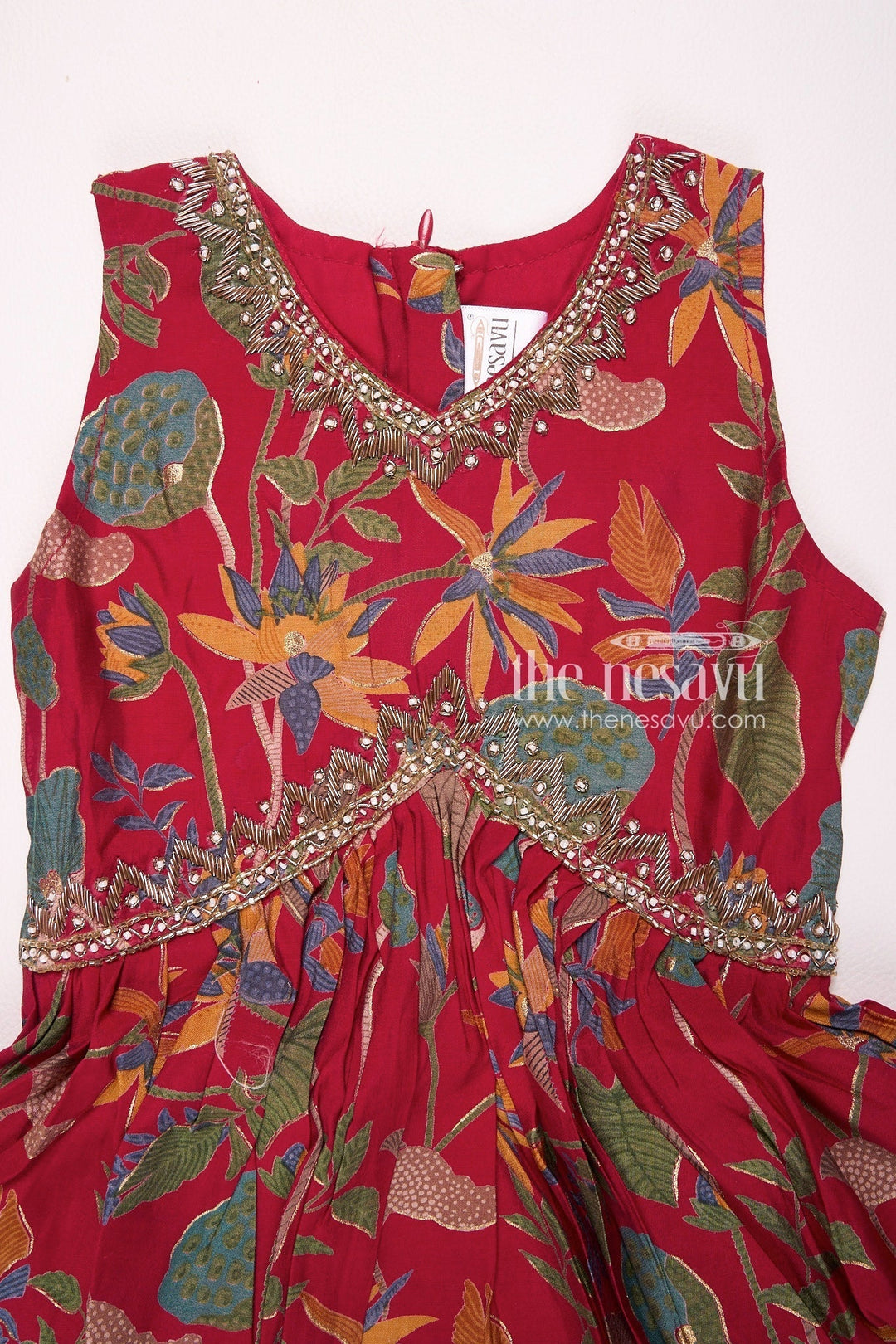 The Nesavu Girls Sharara / Plazo Set Nesavu Modal Silk Printed Ethnic Indian Wear for Girls Diwali and Navratri Special Nesavu Modal Silk Ethnic Indian Wear for Girls Diwali and Navratri Special | The Nesavu