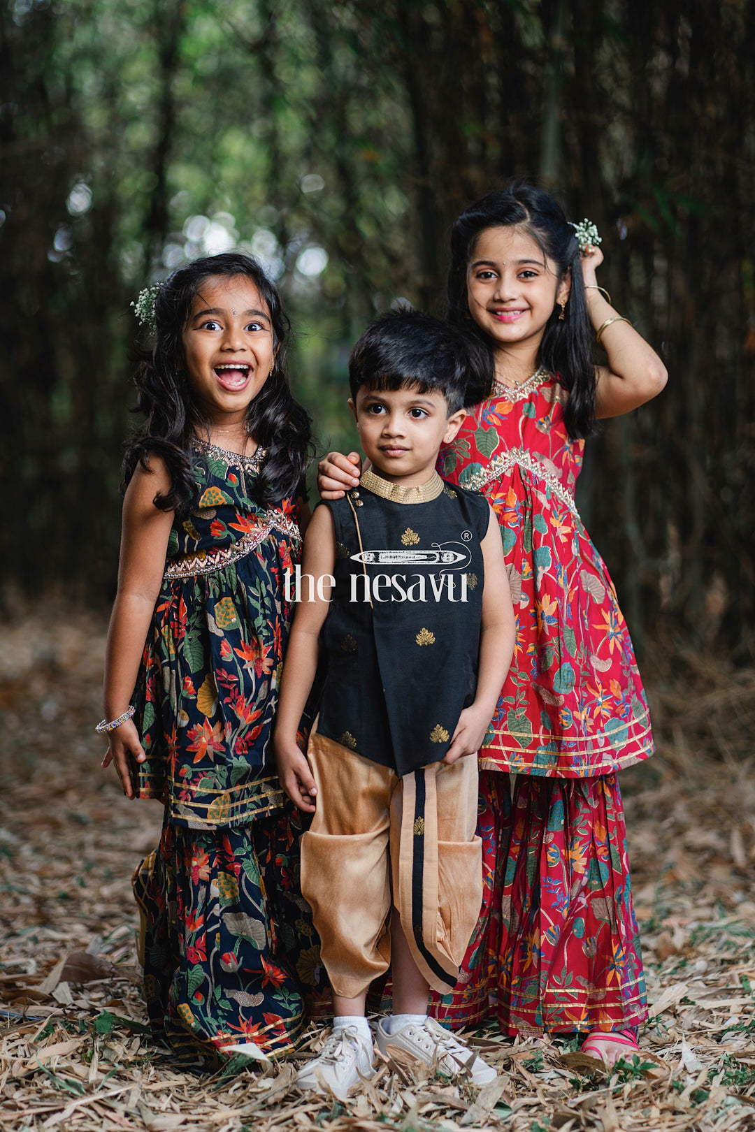 The Nesavu Girls Sharara / Plazo Set Nesavu Modal Silk Printed Ethnic Indian Wear for Girls Diwali and Navratri Special Nesavu Modal Silk Ethnic Indian Wear for Girls Diwali and Navratri Special | The Nesavu