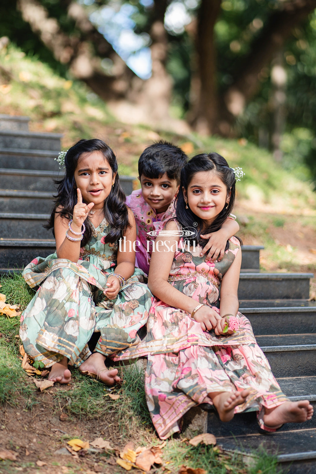 The Nesavu Girls Sharara / Plazo Set Nesavu Modal Silk Printed Heavy Sharara Dress for Girls Durga Puja Festive Wear Nesavu Modal Silk Heavy Sharara Dress for Girls Durga Puja Festive Wear | The Nesavu