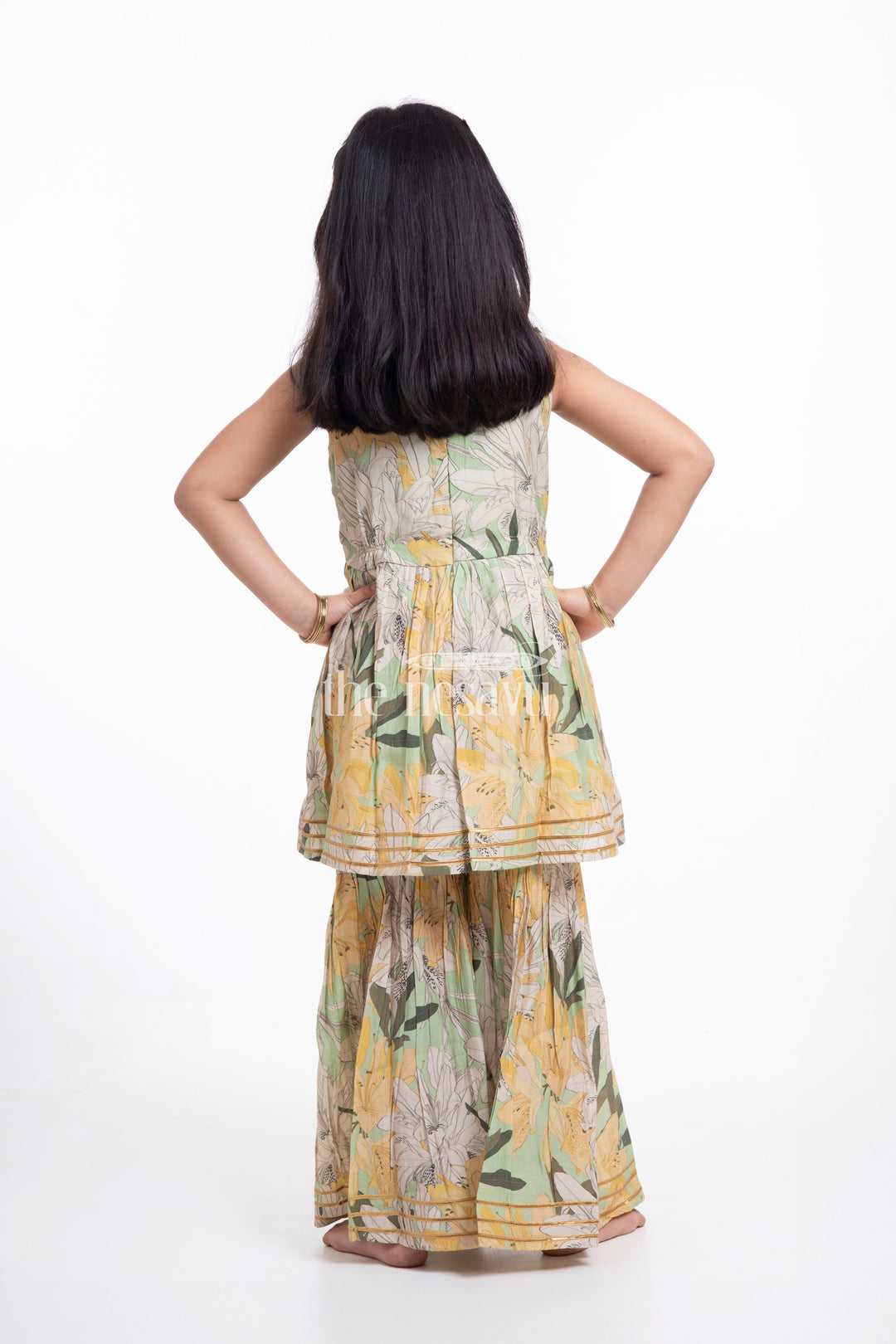 The Nesavu Girls Sharara / Plazo Set Nesavu Modal Silk Printed Sharara Choli Design for Girls Dussehra and Diwali Special Nesavu Modal Silk Sharara Choli Design for Girls Dussehra and Diwali Special | The Nesavu