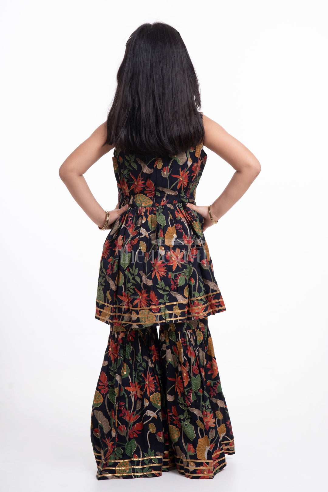 The Nesavu Girls Sharara / Plazo Set Nesavu Modal Silk Printed Sharara Plazo Dress Designs for Girls Diwali and Dussehra Special Nesavu Modal Silk Sharara Plazo Dress Designs for Girls Diwali and Dussehra Special | The Nesavu