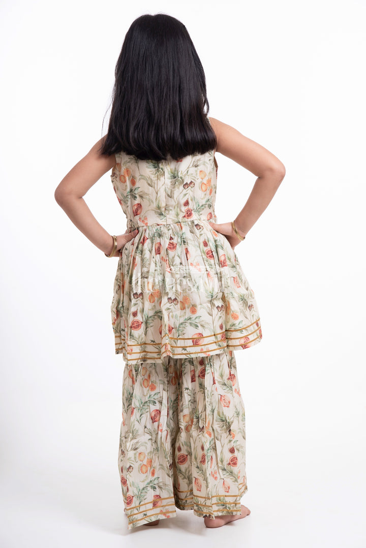 The Nesavu Girls Sharara / Plazo Set Nesavu Modal Silk Traditional Kurti Sharara for Kids Diwali and Dussehra Special Outfit Nesavu Modal Silk Traditional Kurti Sharara for Kids Diwali and Dussehra Special | The Nesavu