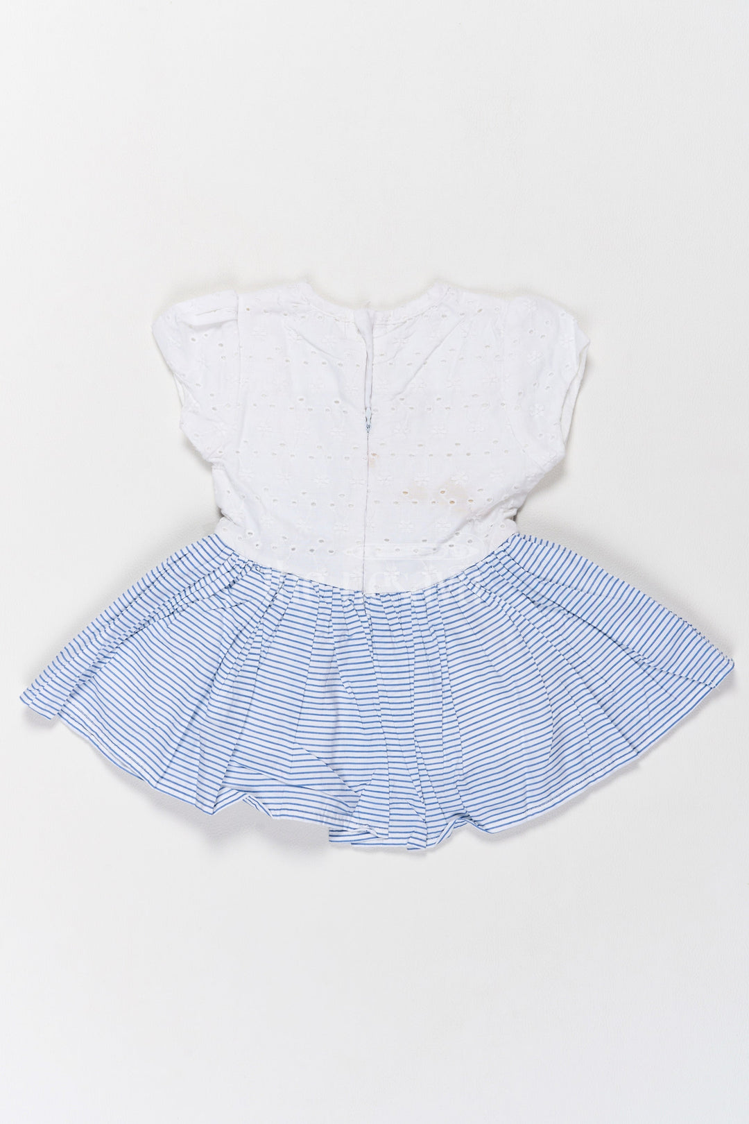 The Nesavu Girls Cotton Frock New Frock Models for Girls in Hakoba with Stylish Striped Flair Nesavu New Hakoba Frock Model Girls Striped Flare Bow Detailing Nesavu