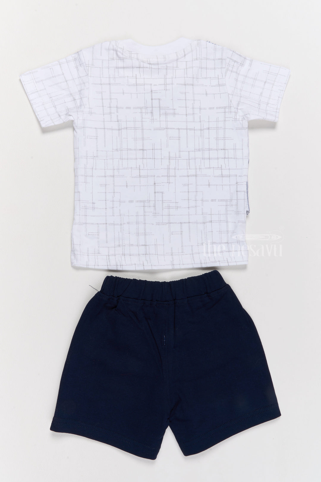 The Nesavu Baby Casual Sets Newborn Cotton Clothes Navy Blue Shorts with Striped Vest and Bowtie Nesavu Newborn Cotton Clothes Striped Vest Bowtie Navy Blue Shorts | The Nesavu