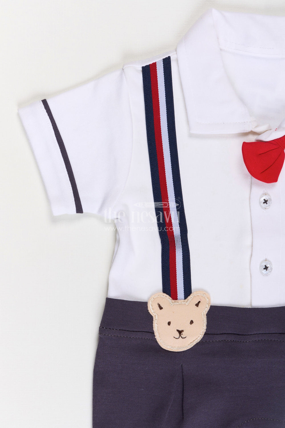 The Nesavu Baby Casual Sets Newborn Dungarees in Soft Cotton with Teddy Bear Details Nesavu Newborn Dungarees Teddy Bear Suspenders Cotton Comfort | The Nesavu