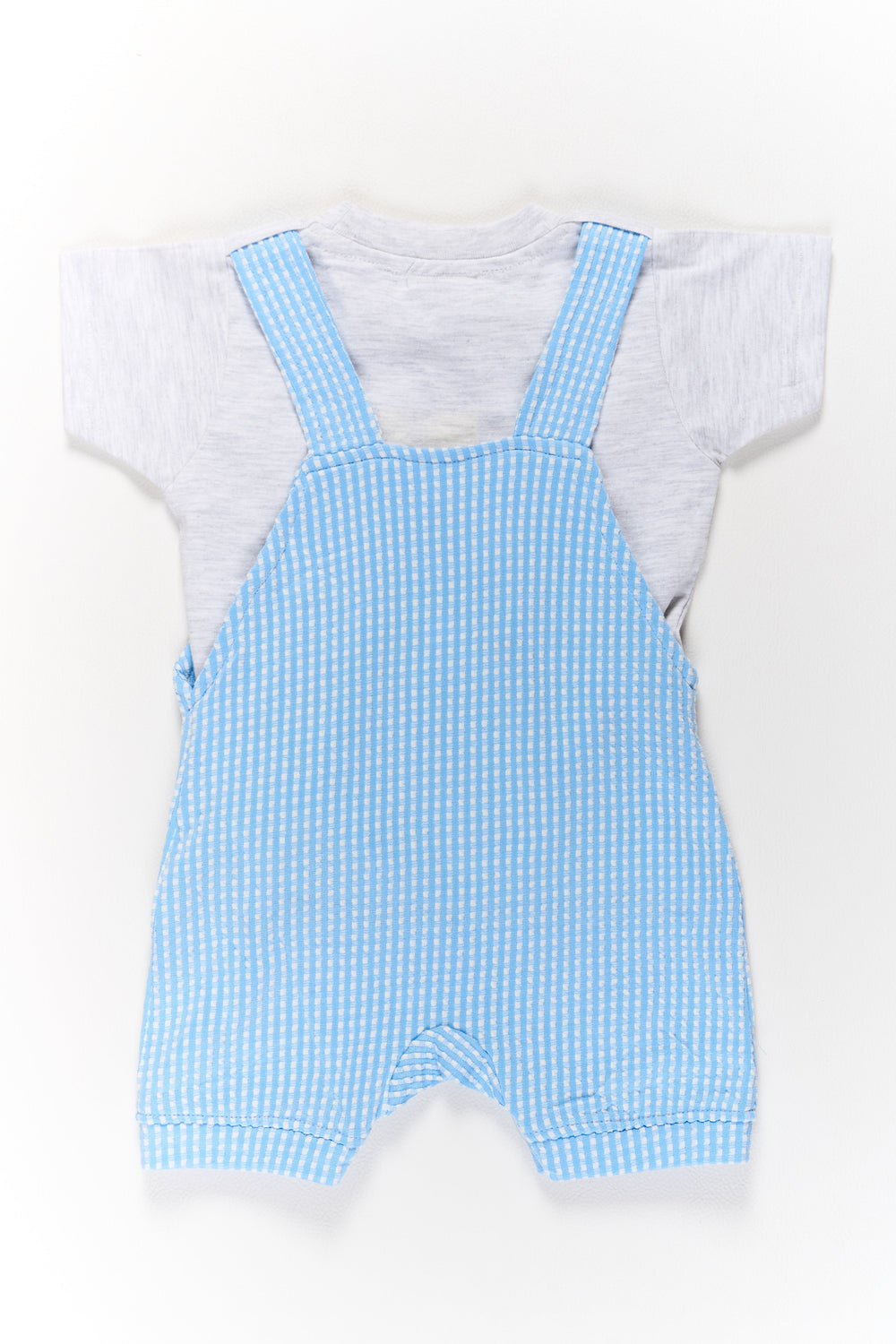 The Nesavu Baby Casual Sets Newborn First Outfit Blue Striped Cotton Romper with Car Applique and White T-Shirt Nesavu Nesavu Newborn First Outfit Blue Cotton Romper Car Applique T-Shirt