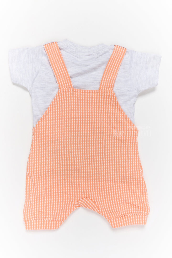 The Nesavu Baby Casual Sets Newborn Wear Orange Striped Cotton Romper with Car Applique and White T-Shirt Nesavu Newborn Wear Orange Striped Cotton Romper Car Applique | The Nesavu